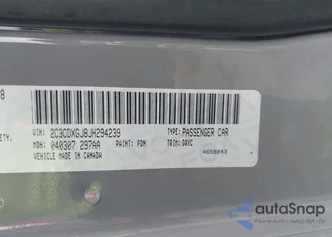 2018 Dodge Charger R/T Scat Pack Rwd z USA, uszkodzony, nr VIN 2C3CDXGJ8JH294239